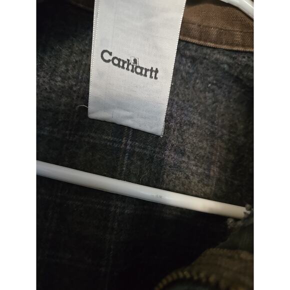 J97 - MOS Carhartt (XL Regular) Detroit Jacket - Blanket Lined Bomber Green - Picture 7 of 10